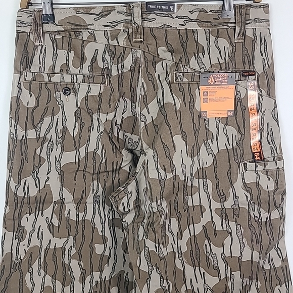 NWT Volcom Workwear Frickin Skate Work Chino Pants Camo Brindle 33x28 Retail $70 - Picture 7 of 9